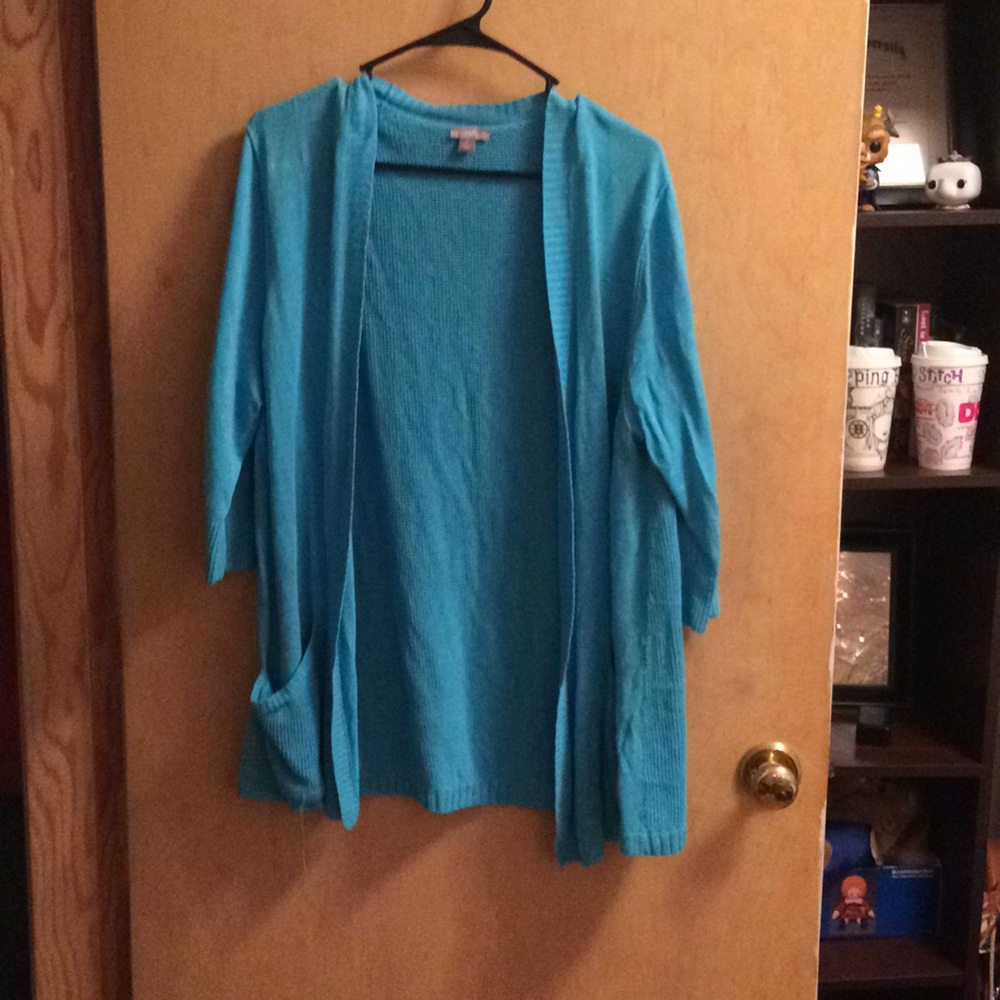 Blue cardigan